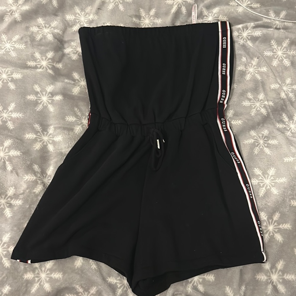 Guess Black Strapless Romper